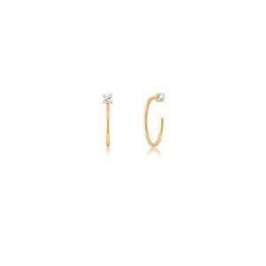 NWT Mila Diamond Hoop Threader // 14k Italian Solid Gold